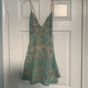 Green and tan dress